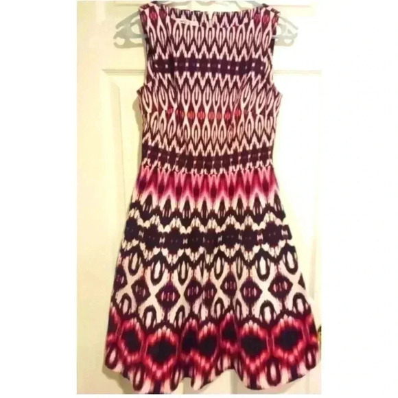 Wisp Women’s Dress Red Pink Black Fit & Flare Sz. 4- Used Excellent - Picture 2 of 3